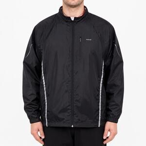 Hind Jacket Mens XL Black Reflective Full Zip Windbreaker Running Athletic